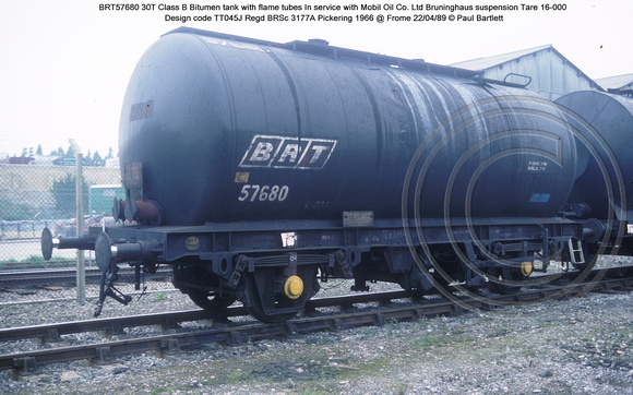 BRT57680 Mobil Class B Bitumen tank @ Frome 89-04-22 � Paul Bartlett w