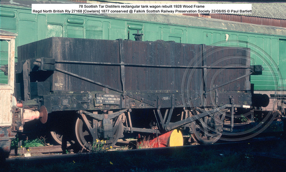 78 Scottish Tar Distillers rectangular tank wagon 1877 conserved @ Falkirk SRPS 85-08-22 © Paul Bartlett w