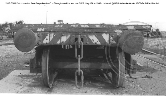 1318 GWR Bogie bolster C (Strengthened) Internal @ UES Aldwarke Works 94-09-18 � Paul Bartlett [09w]