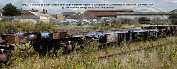600001 FBA EWS ex British Gypsum Bogie Container Wagon @ York Klondyke Sidings 2015-08-15 © Paul Bartlett [0w]