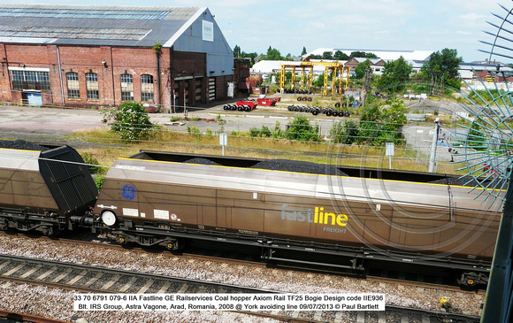 33 70 6791 079-6 IIA Fastline GE Railservices Coal hopper @ York 2013-07-09 © Paul Bartlett [1w]