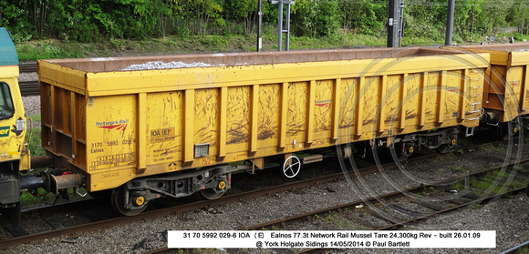 31 70 5992 029-6 IOA (E) Ealnos Network Rail Mussel @ York Holgate Sidings 2014-05-14 � Paul Bartlett [1w]