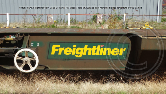641063 FEAE Freightliner Bogie Container Flat Wagon @ York Klondyke Sidings 2015-08-15 © Paul Bartlett [4w]