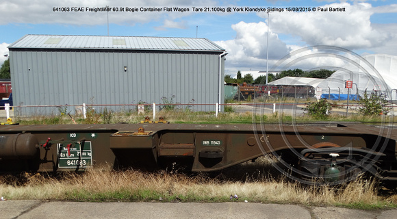 641063 FEAE Freightliner Bogie Container Flat Wagon @ York Klondyke Sidings 2015-08-15 © Paul Bartlett [6w]