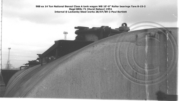 988 ex National Benzol tank @ Lackenby 89-07-28 © Paul Bartlett [09w]
