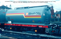 SUKO65906 [ex 63617] Class A 33.7t Shell Oils Lubricating oils  Tank wagon air brake Design code TT059G BRM 186892 Metro Cammel 1966 @ Ellesmere Port 89-02-25 © Paul Bartlett [2w]