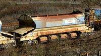 380209 HQAH 64.4t Network Rail Autoballaster intermediate hopper [built Doncaster 2001] Tare 25-600kg @ York Network Rail Reception Sidings 2016-02-22 © Paul Bartlett [02w]