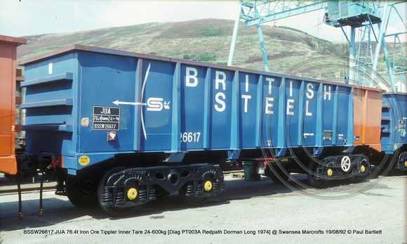 BSSW26617 JUA Iron Ore Tippler Inner @ Swansea Marcrofts 92-08-19 � Paul Bartlett w