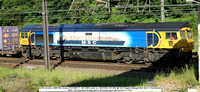 66709 Sorrento GBRf MSc livery [JT42CWR-T1  GM -EMD works no. 20018356-2 05-2002 @ York Holgate Sidings 2023-06-02 © Paul Bartlett [1w]