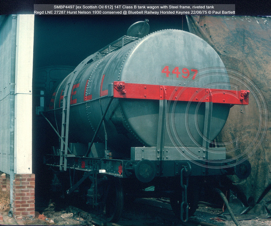 SMBP4497 [ex Scottish Oil 612] 14T Class B tank wagon 1930 conserved @ Bluebell Railway Horsted Keynes 75-06-22 © Paul Bartlett w