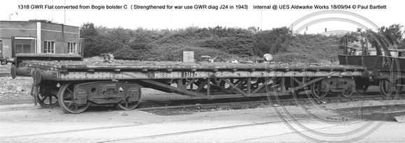 1318 GWR Bogie bolster C (Strengthened) Internal @ UES Aldwarke Works 94-09-18 � Paul Bartlett [1w]