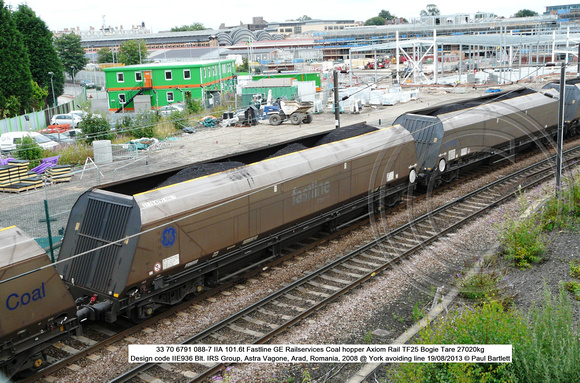 33 70 6791 088-7 IIA Fastline GE Railservices Coal hopper @ York 2013-08-19 © Paul Bartlett [1w]