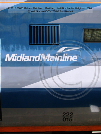 222015 Midland Mainline “Meridian” built Bombardier Belgium c 2004 @ York 2006-03-05 © Paul Bartlett [3w]