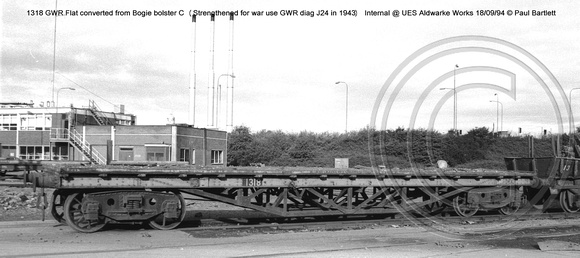 1318 GWR Bogie bolster C (Strengthened) Internal @ UES Aldwarke Works 94-09-18 � Paul Bartlett [2w]