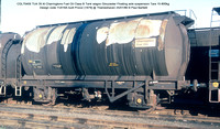 CGL70405 TUA Charringtons Fuel Oil Class B Tank wagon Gloucester Floating axle suspension Design code TU016A built Procor [1979] @ Thameshaven 86-01-25 © Paul Bartlett w