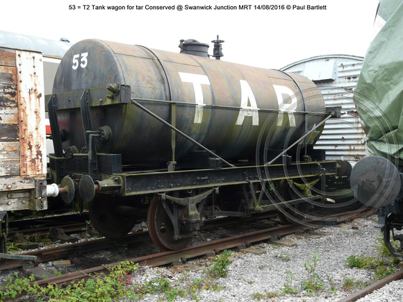 53 = T2 Tank wagon for tar Conserved @ Swanwick Junction MRT 2016-08-14 © Paul Bartlett [w]