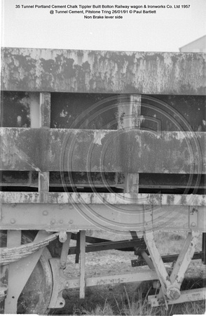 35 Tunnel Portland Cement Chalk Tippler Built Bolton Railway wagon & Ironworks Co. Ltd 1957 @ Tunnel Cement, Pitstone Tring 91-01-26 © Paul Bartlett [07w]
