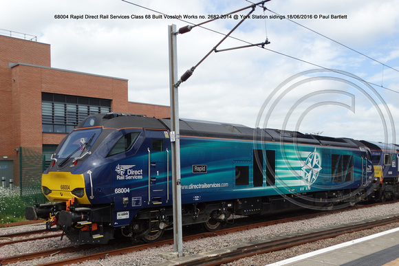 68004 Rapid Direct Rail Services Class 68 Built Vossloh Works no. 2682 2014 @ York Station sidings 2016-06-18 © Paul Bartlett [01w]