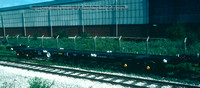 GMC92519 PFA 60t Greater Manchester Container flat, Sambre & Meuse VNH1 bogie Tare 20-000kg Design code PF007B Contract no. 88 Standard 1982 @ Standard Wagon Heywood 82-07-18 © Paul Bartlett [4w]