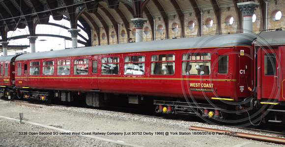 5239 Open Second SO owned West Coast Railway Company [Lot 30752 Derby 1966] @ York Station 2016-06-18 © Paul Bartlett [2w]