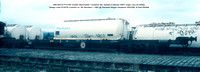 GMC92519 PFA Greater Manchester Container flat, Sambre & Meuse VNH1 bogie Design code PF007B Contract no. 88 Standard 7-1982 @ Standard Wagon Heywood 89-02-28  © Paul Bartlett [1w]