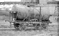 SMBP2065 tank wagon with Steel frame, riveted tank, bracing wires Built 1915 @ Tunnel Cement, Pitstone Tring 26-01-91 © Paul Bartlett [03w]