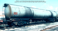 PP85219 = ex 219 Philips Petroleum Bogie Petroleum tank wagon Gloucester bogie Design code TE022H Chas Roberts [1970] @ Stoke Wagon Repairs 83-04-30 © Paul Bartlett w
