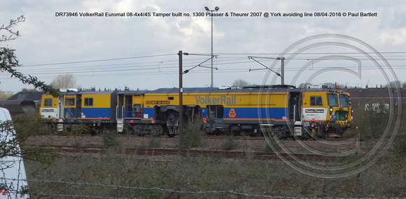 DR73946 VolkerRail Euromat 08-4x4-4S Tamper built no. 1300 Plasser & Theurer 2007 @ York avoiding line 2016-04-08 © Paul Bartlett [1w]