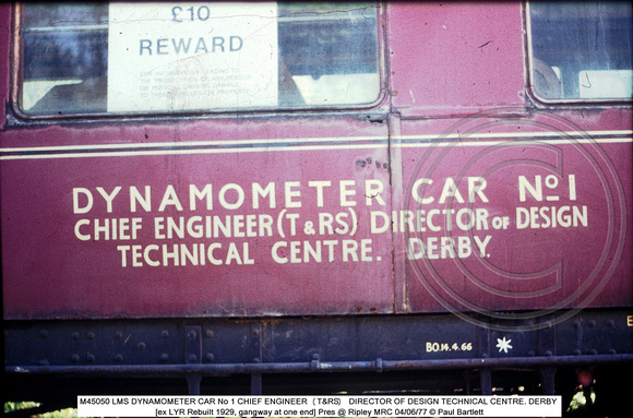 M45050 LMS DYNAMOMETER CAR No 1 Pres @ Ripley 77-06-04 � Paul Bartlett collection [3w]