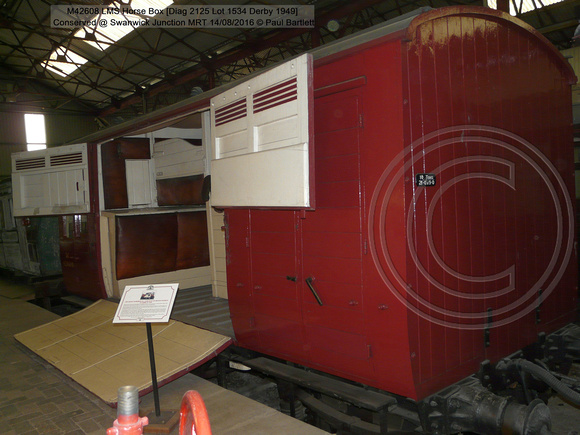 M42608 LMS Horse Box [Diag 2125 Lot 1534 Derby 1949] Conserved @ Swanwick Junction MRT 2016-08-14 © Paul Bartlett [05w]
