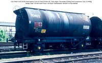 CGL70402 TUA Charringtons Fuel Oil Class B GAS OIL Tank wagon Gloucester Floating axle suspension Design code TU016A built Procor [1979] @ Thameshaven 87-05-30 © Paul Bartlett w