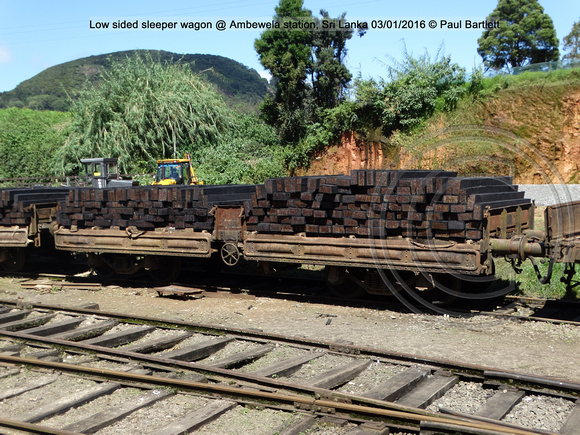 Low sided sleeper wagon @ Ambewela station, Sri Lanka 2016-01-03 © Paul Bartlett [2w]