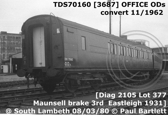 TDS70160 ex 3687 at South Lambeth 80-03-08