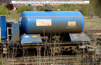 99 70 9310 012-8 KFA 61.6t Rail head treatment train – Container frame [ex AVON Design code PF007D Powell Duffryn 1985] @ York NR Holgate depot Reception Sidings 2016-04-24 © Paul Bartlett [5w]