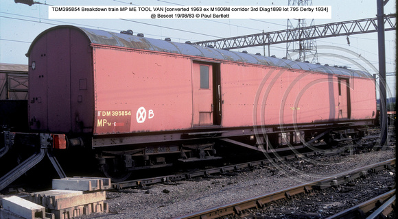 TDM395854 Breakdown train TOOL VAN @ Bescot 83-08-19 � Paul Bartlett w