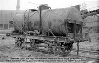SMBP2065 tank wagon with Steel frame, riveted tank, bracing wires Built 1915 @ Tunnel Cement, Pitstone Tring 26-01-91 © Paul Bartlett [04w]