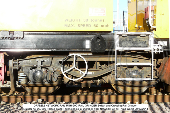 DR79262 Harsco Switch & Crossing Rail Grinder @ York NR Thrall Works 2014-02-20 [04w]