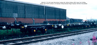 GMC92517 PFA 60t Greater Manchester Container flat, Sambre & Meuse VNH1 bogie Tare 20-000kg Design code PF007B Contract no. 88 Standard 1982 @ Standard Wagon Heywood 82-07-18 © Paul Bartlett [1w]