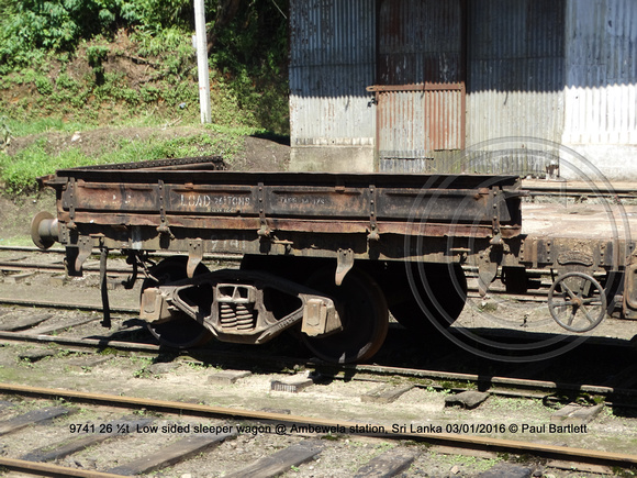 9741 26 ½t  Low sided sleeper wagon @ Ambewela station, Sri Lanka 2016-01-03 © Paul Bartlett [4w]