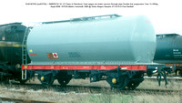 SUKO67932 [ex63754] = SMBP6732 Class A Petroleum Tank wagon air brake Double link suspension  Regd BRM 187029 [Metro Cammell] 1966 @ Stoke Wagon Repairs 79-10-07 © Paul Bartlett w