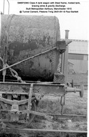 SMBP2065 tank wagon with Steel frame, riveted tank, bracing wires Built 1915 @ Tunnel Cement, Pitstone Tring 26-01-91 © Paul Bartlett [10w]