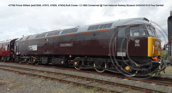 47798 Prince William [exD1656, 47072, 47609, 47834] Built Crewe 1.2.1965 Conserved @ York National Railway Museum 2016-04-24 © Paul Bartlett w