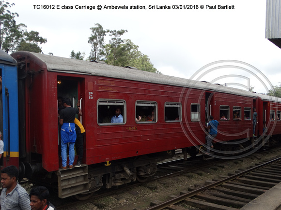 TC16012 E class Carriage @ Ambewela station, Sri Lanka 2016-01-03 © Paul Bartlett [1w]