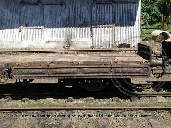 9741 26 ½t  Low sided sleeper wagon @ Ambewela station, Sri Lanka 2016-01-03 © Paul Bartlett [5w]