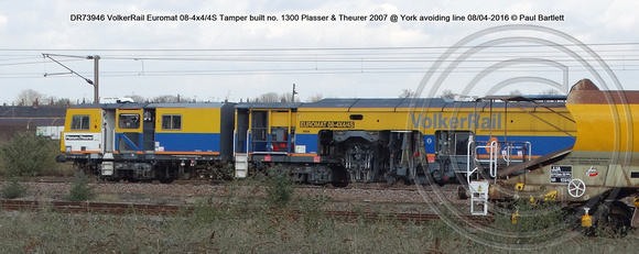 DR73946 VolkerRail Euromat 08-4x4-4S Tamper built no. 1300 Plasser & Theurer 2007 @ York avoiding line 2016-04-08 © Paul Bartlett [2w]