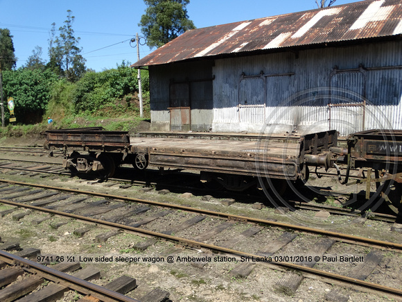 9741 26 ½t  Low sided sleeper wagon @ Ambewela station, Sri Lanka 2016-01-03 © Paul Bartlett [1w]