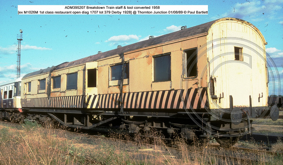 ADM395207 Breakdown Train staff & tool ex M1026M @ Thornton Junction 89-08-01 � Paul Bartlett [1w]