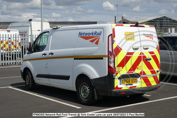 YP68OSG Network Rail Ford Transit @ York Cinder Lane car park 2023-07-25 © Paul Bartlett w