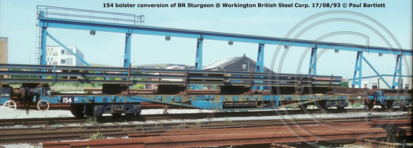 154 bolster conversion of BR Sturgeon @ Workington BSC 93-08-17 © Paul Bartlett w