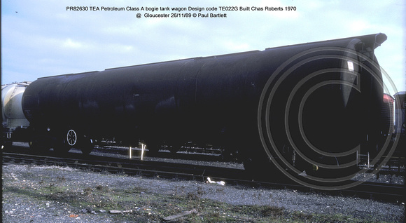 PR82630 TEA Petroleum bogie tank wagon @  Gloucester 89-11-26 � Paul Bartlett w